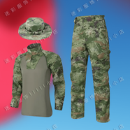 新式叢林蛙服吸汗透氣戶(hù)外原廠(chǎng)防刮耐磨迷彩蛙服水墨上衣褲子作訓 【綠色】蛙帽子套裝備注帽子尺碼 6XL 180/92-96