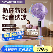 創(chuàng)維電風(fēng)扇空氣循環(huán)扇落地扇智能語音遙控家用大風(fēng)力輕音臺(tái)地兩用冰島系列 Q859淺紫色