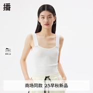 播春夏季新款緊身合體吊帶背心針織吊帶衫女DDQ2SD5238 WA0奶油色 L