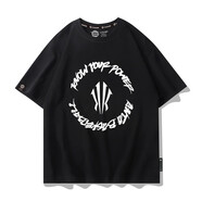 尚然樂(lè )（SHANGRANLE）歐文短袖T恤男中國行籃球服運動(dòng)衣服投籃服夏季棉青少 短袖黑色1 M 120c