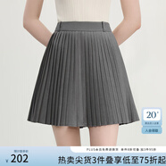 范思藍(lán)恩減齡顯瘦百搭百褶裙2025夏新款垂感A字型短裙2212 淺灰色 M