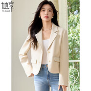 她享短款西裝外套女春秋高級(jí)感小西服女士氣質(zhì)外套開衫上衣 T51D035