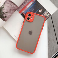 適用蘋果15 16膚感護(hù)眼撞色殼 iPhone14精孔魅影攝像頭全包手機(jī)殼 紅色 蘋果7G/8G