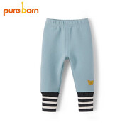 博睿恩（Pureborn）春秋款女寶打底褲氨綸空氣層?jì)胗變和獬鲂奚泶虻组L(zhǎng)褲 灰藍(lán) 90