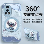 斯美 適用華為Nova12手機殼nova12Pro液態(tài)玻璃ultra保護套新款全包防摔360磁吸一體支架創(chuàng  )意史迪潮牌 華為Nova12Ultra【遠峰藍】史迪F328 金屬漆玻璃殼+360磁吸支架F328