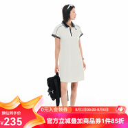 雲(yún)上生活【初夏】撞色半拉鏈?zhǔn)昭@瘦連衣裙2025夏裙子女L0429 云白色 M 建議100-115斤左右