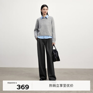 伊芙麗伊芙麗磨毛保暖秋冬褲子2024秋裝新款高腰顯瘦通勤深灰色西裝褲女 深灰 155/60A/S 90-100斤