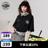 帕拉?。≒ALLADIUM）寬松潮流套頭時尚圓領(lǐng)短袖純棉T恤男女同款109647 鉛黑色 XS