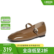 百思圖百思圖25春通勤瑪麗珍鞋方跟女單鞋M1303AQ5 卡其色 38