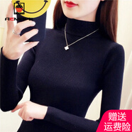 AEMAPE加絨加厚半高領(lǐng)毛衣打底衫長袖2025春秋冬季緊身針織衫女 MX-7201L_黑色（不加絨） 加厚 S _（85-105斤）