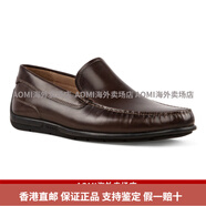 愛(ài)步（ECCO）樂(lè)福鞋男豆豆鞋男款一腳蹬休閑皮鞋莫克 570994/01072咖啡色 單層 40