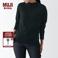 無印良品 MUJI 女式 牦牛絨混羊毛 高圓領(lǐng)毛衣女款春秋長袖針織衫BAC22A1A 黑色 S (155/80A)