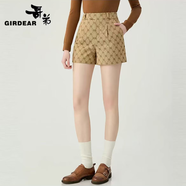 哥弟（GIRDEAR） 短褲經(jīng)典時(shí)尚褲子舒適通勤簡(jiǎn)約品質(zhì)女裝中高腰A版女褲1100529 深卡其色 深卡其布色 M (3碼)