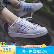 阿迪達(dá)斯 （adidas）板鞋女子2025春季新款低幫透氣休閑輕便耐磨防滑休閑運(yùn)動(dòng)鞋 EE9689 白色/鐳射三條紋 39