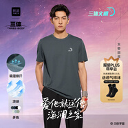 海瀾之家（HLA）短袖T恤男【安心品質(zhì)】涼感圓領(lǐng)短袖男25夏季 深灰1X 三體聯(lián)名HNTBW2J113A 2XL 185/100A 推薦165~180斤