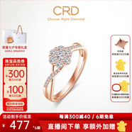 CRD克徠帝【現(xiàn)貨閃發(fā)】星韻鉑金鉆戒女群鑲鉆石戒指求婚結(jié)婚訂婚 【G0590R】18K玫瑰金色鉆戒共約20分