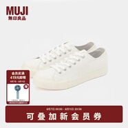 無(wú)印良品（MUJI）男女通用不易疲勞不易沾水運(yùn)動(dòng)鞋無(wú)性別男款女款小白鞋帆布鞋鞋子 米白色1A 34 碼/220mm（尺碼偏大拍小一碼）