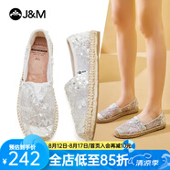 快樂瑪麗（J&M）單鞋女士漁夫鞋2025春夏季新款平底鏤空網(wǎng)面布鞋一腳蹬透氣女鞋 銀色（1961W） 37 235mm