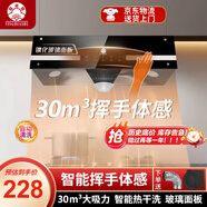 櫻花樹油煙機家用大吸力中式抽油煙機出租房廚房小戶型小尺寸老式吸油煙機 30立方米【觸控體感】 自行安裝