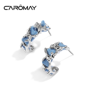 CAROMAY牛仔耳釘小眾高級感耳飾女氣質耳環(huán)輕奢耳墜生日禮物情人節(jié)送女友 牛仔風耳釘