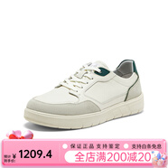 暇步士（Hush Puppies）商場同款秋新款簡約撞色減齡小白鞋男休閑板鞋 淺灰 39