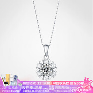 星執(zhí)S925項鏈莫桑鉆石群鑲鎖骨鏈雪花牛頭皇冠靈動心跳女友生日禮物 愛心雪花六爪吊墜-1克拉