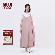 無印良品（MUJI） IDEE 女式 平紋 吊帶連衣裙 女裝裙子 25年夏季 連身裙 GA43CC5S 煙熏粉色 L （165/88A）