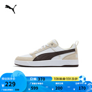 彪馬（PUMA）經(jīng)典復(fù)古透氣休閑板鞋男女活力拼色運(yùn)動(dòng)鞋DRIBBLE401057 白-杏仁糖色-棕褐色-05 42.5 尺碼偏小 建議選大半碼
