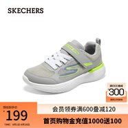 斯凱奇（Skechers）兒童板鞋兒童休閑鞋兒童透氣運(yùn)動(dòng)鞋405253L 男童/灰色/GRY 37