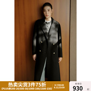 獨(dú)束大碼女裝【蘇黎世大衣】質(zhì)感毛呢外套2024冬蠶絲牦牛絨大衣女 曜石黑 XL (尺碼：3)