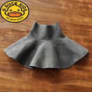 G.duck女童半身裙秋冬兒童百褶裙女寶寶短裙小女孩半裙大童新款黑色裙子 A字裙-灰色 120 建議4-5歲