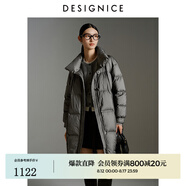迪賽尼斯（DESIGNICE）冬季新款白鵝絨高級(jí)感通勤外套純色立領(lǐng)羽絨服女 深灰 XL 建議拍前聯(lián)系客服確認(rèn)