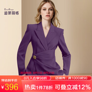 迪菲麗格歐美高級感氣質(zhì)紫色西裝外套女2024春季新款時尚修身西服 圖片色 L
