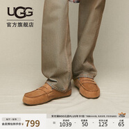UGG春季男士純色平底淺口休閑豆豆鞋樂福鞋 1166762 CHE|栗色 45