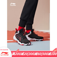 李寧（LI-NING）童鞋籃球鞋男中大童新款先鋒-靈I TD減震支撐低幫運動(dòng)鞋YM 黑色/朱砂紅 40碼