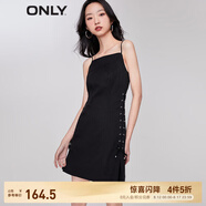 ONLY輕奢優(yōu)雅減齡顯瘦純色吊帶連衣裙女|123207094 H1Z 黑色 S