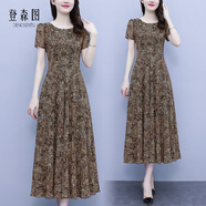 登森圖廣州十三行爆款高端女裝連衣裙大碼2025碎花新款夏季氣質(zhì)媽媽收腰 326促銷(xiāo) 5XL 170至190斤內