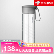 MiGo玻璃杯茶水杯戶外便攜防摔隨行水杯拎手運動杯ins時尚杯 斜紋灰380ML