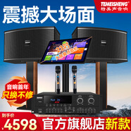 TEMEISHENG特美聲家庭ktv音響套裝TM-100卡拉ok機家用功放客廳k歌全套 H21(音響）+功放+話筒+點歌機