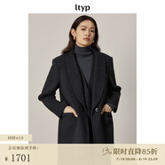 旅途原品ltyp 900G100%羊毛雙面呢兩件套毛呢西裝/背心連衣裙套裝 石墨灰（西裝+V領(lǐng)背心裙） XS-S