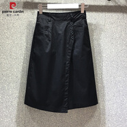 皮爾卡丹（PIERRE CARDIN）裙褲夏季女薄款寬松高腰大碼五分不規(guī)則闊腿褲裙 黑色（豎口袋）（皮腰帶） 4XL 135-145斤
