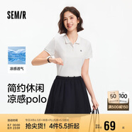 森馬（Semir）POLO衫女涼感抗菌修身襯衫2025夏刺繡休閑通勤套頭衫109325115001