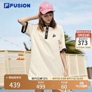 FILA FUSION斐樂潮牌女子連衣裙夏時(shí)尚寬松簡(jiǎn)約POLO領(lǐng)連身裙 乳糖色-BG XL （175/92A/XL）