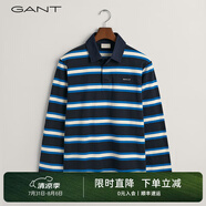 GANT/甘特新款男士時尚條紋撞色長袖T恤 433-夜藍(lán)色 L