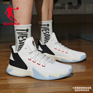 喬丹QIAODAN籃球鞋秋季男鞋透氣防滑高幫戰(zhàn)靴學(xué)生運動藍球鞋R 喬丹白/黑色-118 40