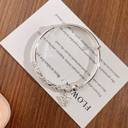 云妝蝶夢(mèng)足銀9999鏤空花絲蝶戀花蝴蝶手鐲送女友閨蜜生日情人節節日的禮物 花絲蝶戀花手鐲+玫瑰花禮盒 約20克