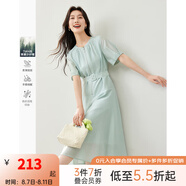 梵希蔓涼感萊賽爾連衣裙2025年夏季新款收腰別致拉鏈氣質(zhì)通勤裙子 M6378 淺綠色 S