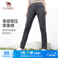 駱駝（CAMEL）直筒運動褲女子休閑針織衛(wèi)褲長褲 CB2225L0783 深灰 M