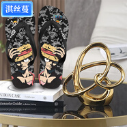 淇絲蔓海賊王人字拖男女生卡通新款戶(hù)外沙灘防滑夾拖潮流時(shí)尚情侶涼拖鞋 黑色821海賊王 36-37