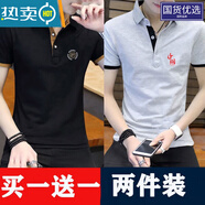 南極人簡(jiǎn)約白色po.lo衫短袖男士t恤衫2026年春季新款半袖體恤翻 虎頭黑色+T08灰色 4XL 160-180斤